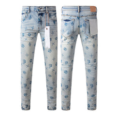 Mens trendy purple jeans 100% cotton Pure Cotton High Street Trend
