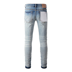 Mens trendy purple jeans 100% cotton Pure Cotton High Street Trend