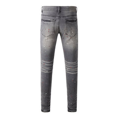 Mens trendy purple jeans 100% cotton Pure Cotton High Street Trend