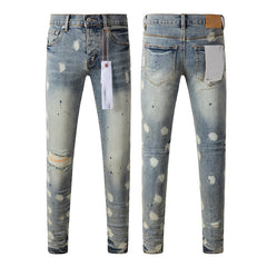 Mens trendy purple jeans 100% cotton Pure Cotton High Street Trend
