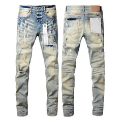 Mens trendy purple jeans 100% cotton Pure Cotton High Street Trend