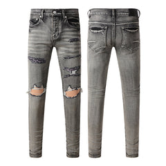 Mens trendy purple jeans 100% cotton Pure Cotton High Street Trend
