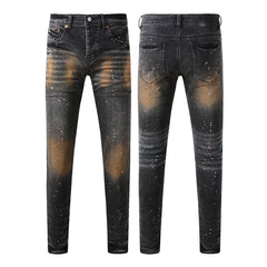 Mens trendy purple jeans 100% cotton Pure Cotton High Street Trend