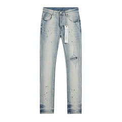 Mens trendy purple jeans 100% cotton Jeans #PU143