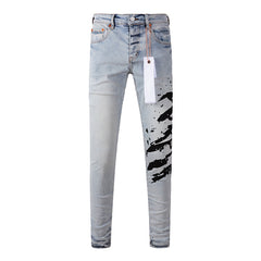 Mens trendy purple jeans 100% cotton Pure Cotton High Street Trend