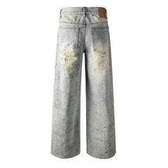 Mens trendy purple jeans 100% cotton Rhinestones #107