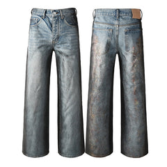 Mens trendy purple jeans 100% cotton Jeans Rhinestones #102