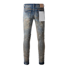 Mens trendy purple jeans 100% cotton Pure Cotton High Street Trend