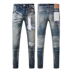 Mens trendy purple jeans 100% cotton Pure Cotton High Street Trend