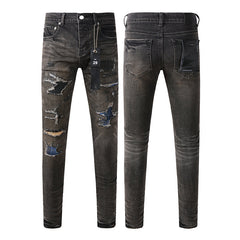 Mens trendy purple jeans 100% cotton Pure Cotton High Street Trend