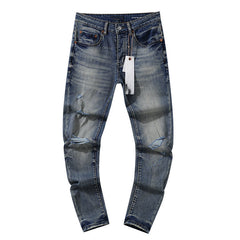 Mens trendy purple jeans 100% cotton Jeans #PU107