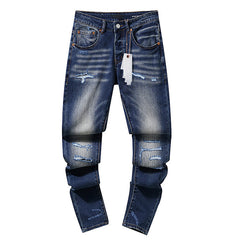 Mens trendy purple jeans 100% cotton Jeans #PU115