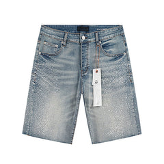 Mens trendy purple jeans 100% cotton Denim Shorts #PU525
