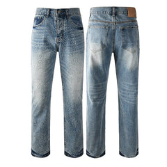 Mens trendy purple jeans 100% cotton Rhinestones #9137