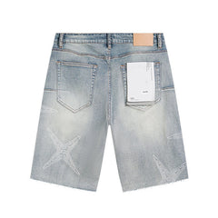 Mens trendy purple jeans 100% cotton Denim Shorts #PU528