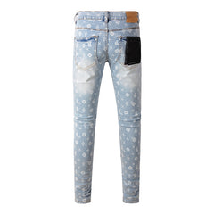 Mens trendy purple jeans 100% cotton Pure Cotton High Street Trend