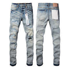 Mens trendy purple jeans 100% cotton Pure Cotton High Street Trend
