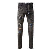 Mens trendy purple jeans 100% cotton Pure Cotton High Street Trend
