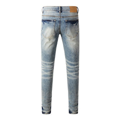 Mens trendy purple jeans 100% cotton Pure Cotton High Street Trend