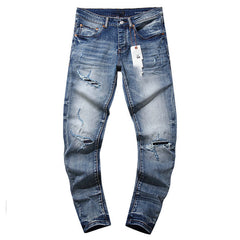 Mens trendy purple jeans 100% cotton Jeans #PU104