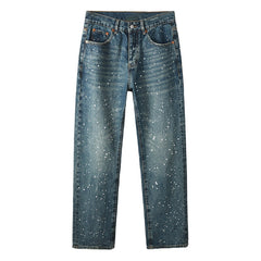 Mens trendy purple jeans 100% cotton Jeans Rhinestones #9139