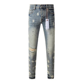 Mens trendy purple jeans 100% cotton Pure Cotton High Street Trend