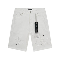 Mens trendy purple jeans 100% cotton Denim Shorts #PU501