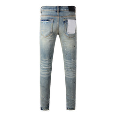 Mens trendy purple jeans 100% cotton Pure Cotton High Street Trend