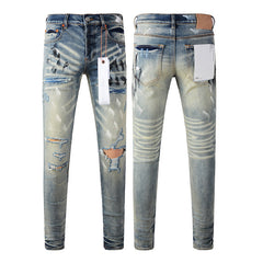 Mens trendy purple jeans 100% cotton Pure Cotton High Street Trend
