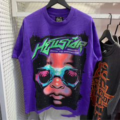 Hellstar T Shirt Creative Cartoon Portrait Printing High-quality pure cotton high-street clothing
