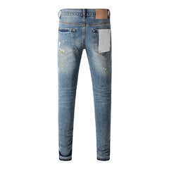 Mens trendy purple jeans 100% cotton Pure Cotton High Street Trend