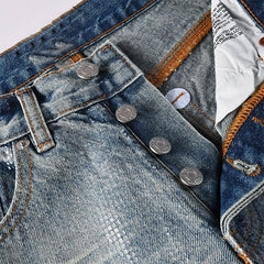 Mens trendy purple jeans 100% cotton Jeans Rhinestones #103