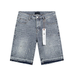 Mens trendy purple jeans 100% cotton Denim Shorts #PU533