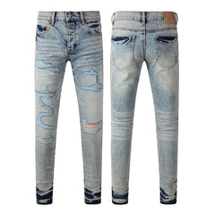 Mens trendy purple jeans 100% cotton Pure Cotton High Street Trend