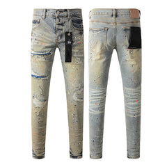 Mens trendy purple jeans 100% cotton Pure Cotton High Street Trend