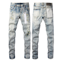 Mens trendy purple jeans 100% cotton Pure Cotton High Street Trend