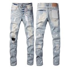 Mens trendy purple jeans 100% cotton Pure Cotton High Street Trend