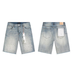 Mens trendy purple jeans 100% cotton Denim Shorts #PU527