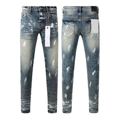 Mens trendy purple jeans 100% cotton Pure Cotton High Street Trend