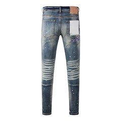 Mens trendy purple jeans 100% cotton Pure Cotton High Street Trend