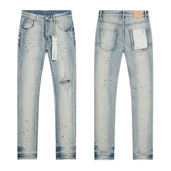 Mens trendy purple jeans 100% cotton Jeans #PU143