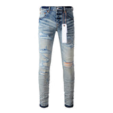 Mens trendy purple jeans 100% cotton Pure Cotton High Street Trend