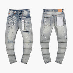 Mens trendy purple jeans 100% cotton Jeans #PU139