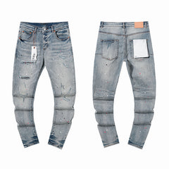Mens trendy purple jeans 100% cotton Jeans #PU138