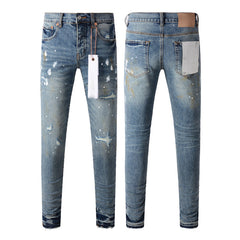 Mens trendy purple jeans 100% cotton Pure Cotton High Street Trend