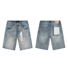 Mens trendy purple jeans 100% cotton Denim Shorts #PU525