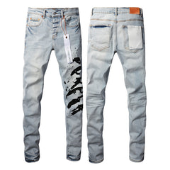 Mens trendy purple jeans 100% cotton Pure Cotton High Street Trend