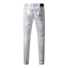Mens trendy purple jeans 100% cotton Pure Cotton High Street Trend