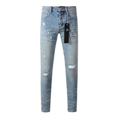 Mens trendy purple jeans 100% cotton Pure Cotton High Street Trend
