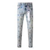 Mens trendy purple jeans 100% cotton Pure Cotton High Street Trend